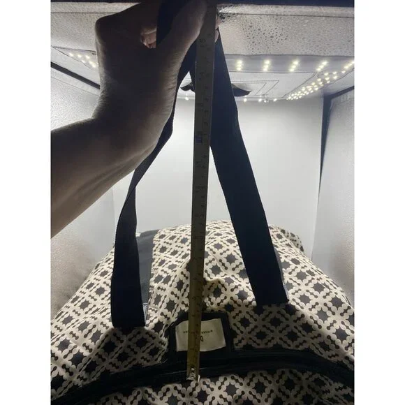 Day Birger et Mikkelson Gweneth Bag Tote Black Beige Travel Weekend Zipper - Picture 9 of 16